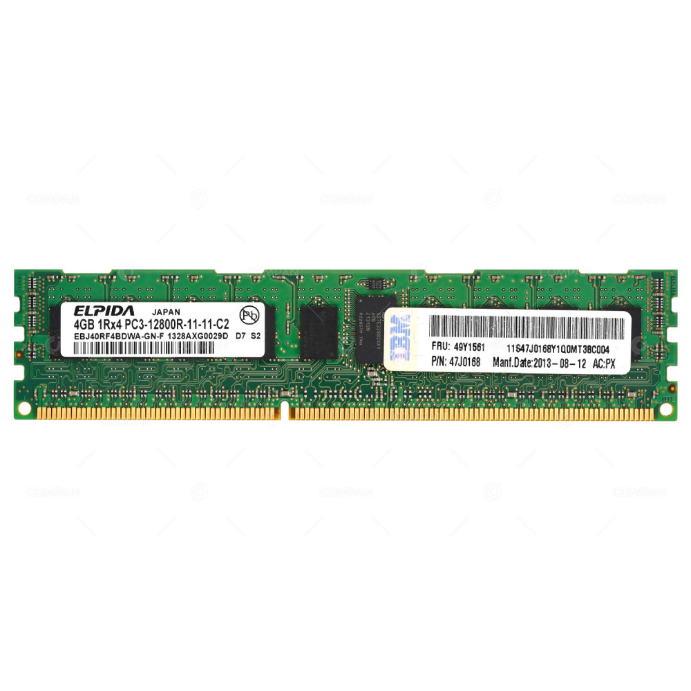 49Y1561  IBM DDR3 4GB 1RX4 PC3-12800 1600MHZ RDIMM CL11